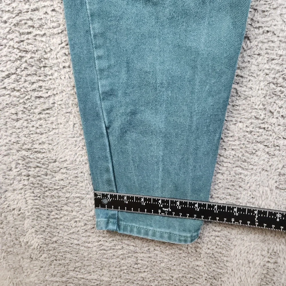 Wrangler Mom Jeans Womens 10 Teal High Rise Tapered Leg Vintage 90s Denim Pants